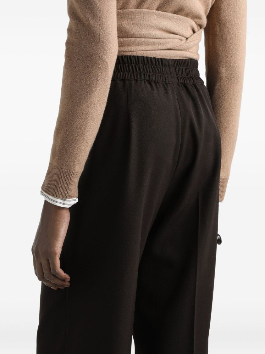 Dolce & Gabbana Straight-Leg Black Trousers With High Elastic Waistband