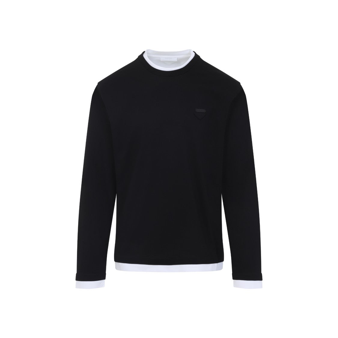 Prada Layered Black Cotton Sweater