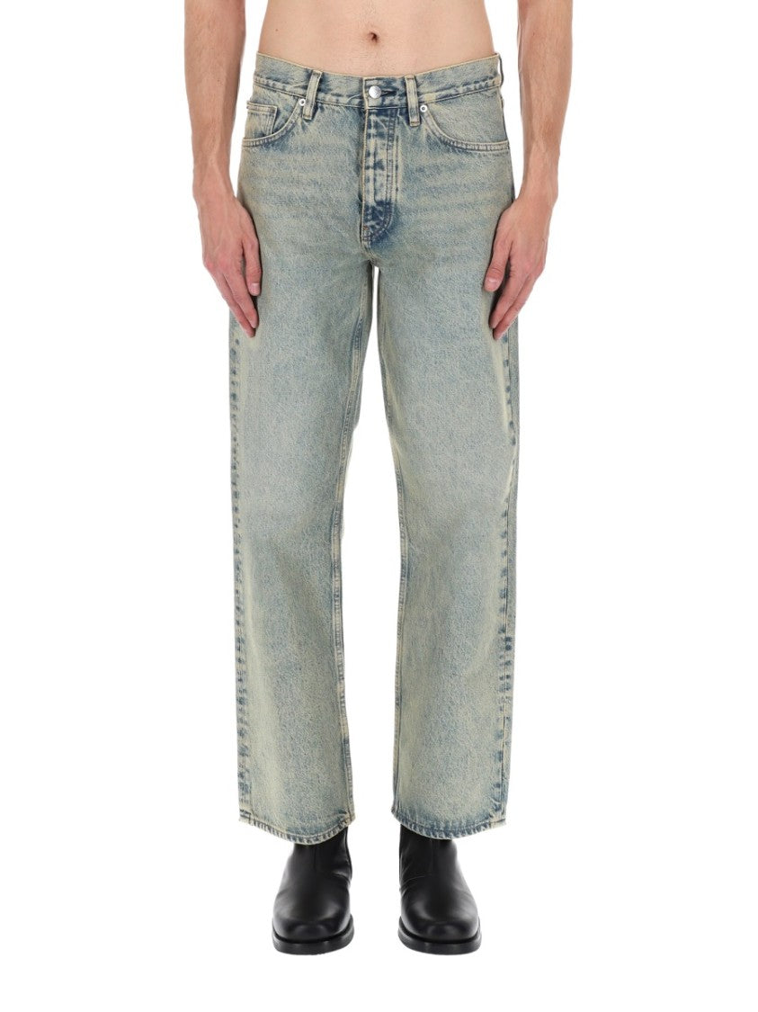 Sunflower Faded Wash Cotton Wide Jeans