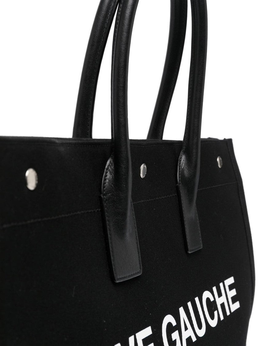 Saint Laurent Black Tote Rectangular Leather Tote