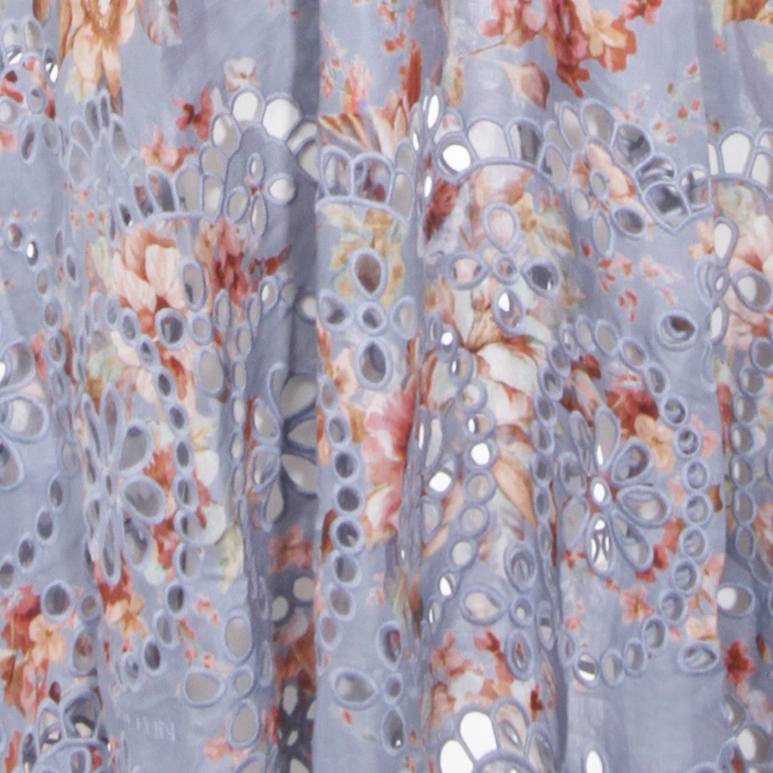 Zimmermann Light Blue Floral Print Midi Dress