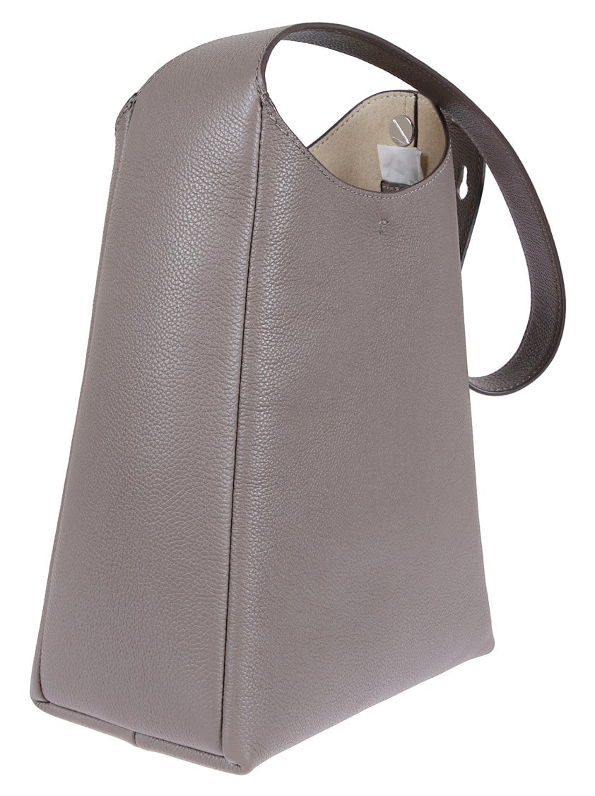 Tory Burch Hammered Leather Handbag In Wild Mushroom