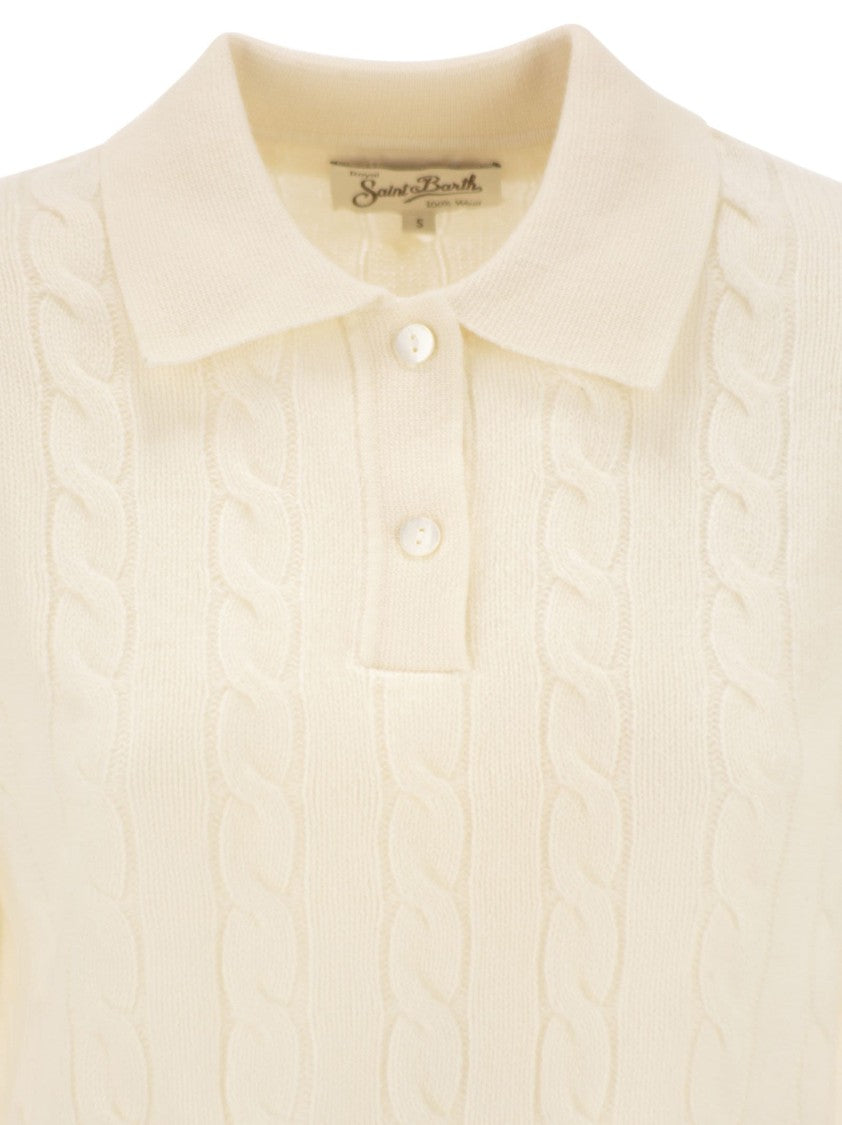 Mc2 Saint Barth Savoy - Cable Knit Wool Jumper