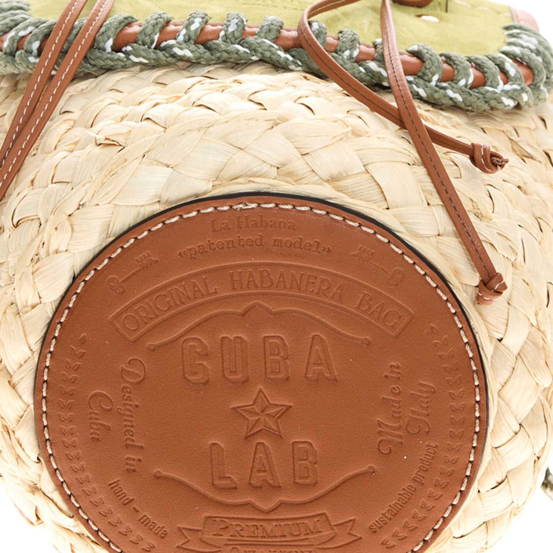 Cuba Lab Habanera Leather And Rafia Bag