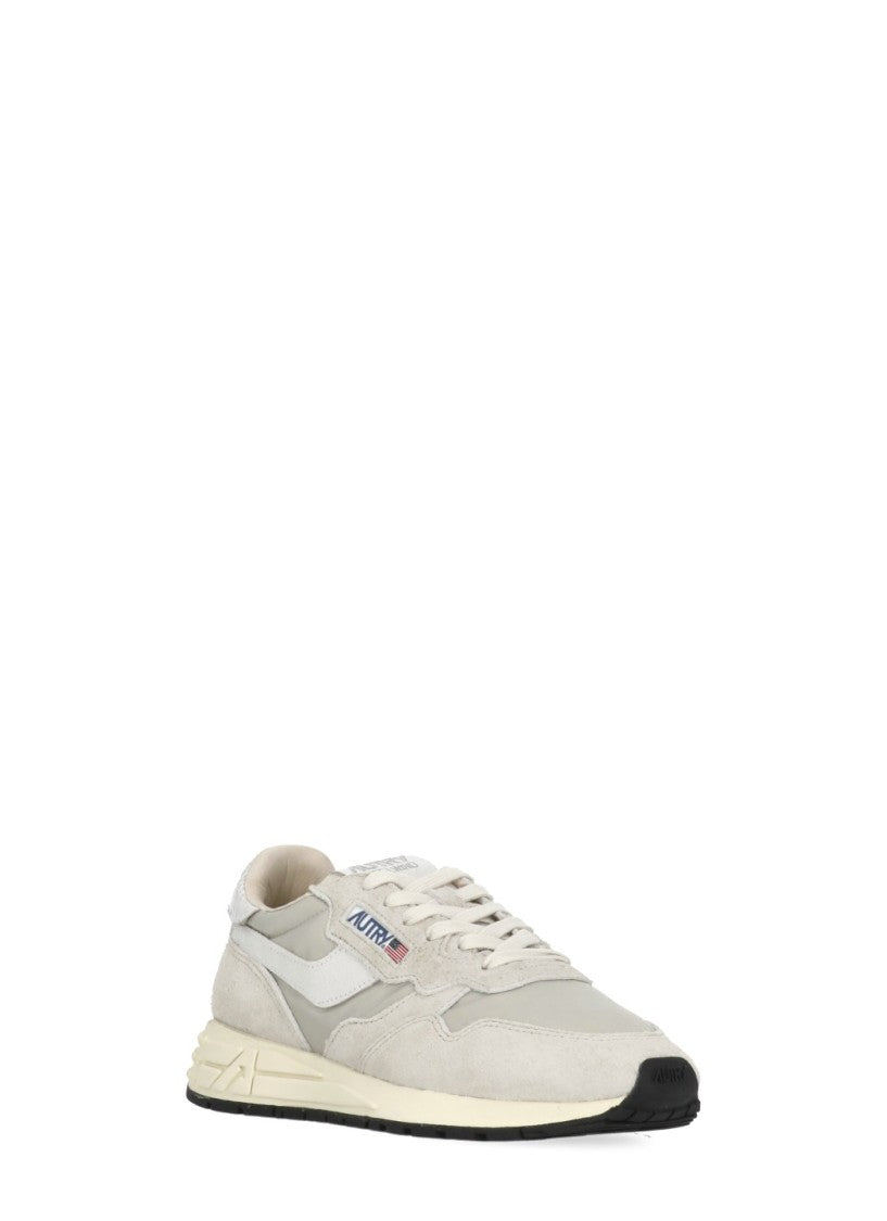 Autry Grey Reelwind Low Suede-Blend Sneakers