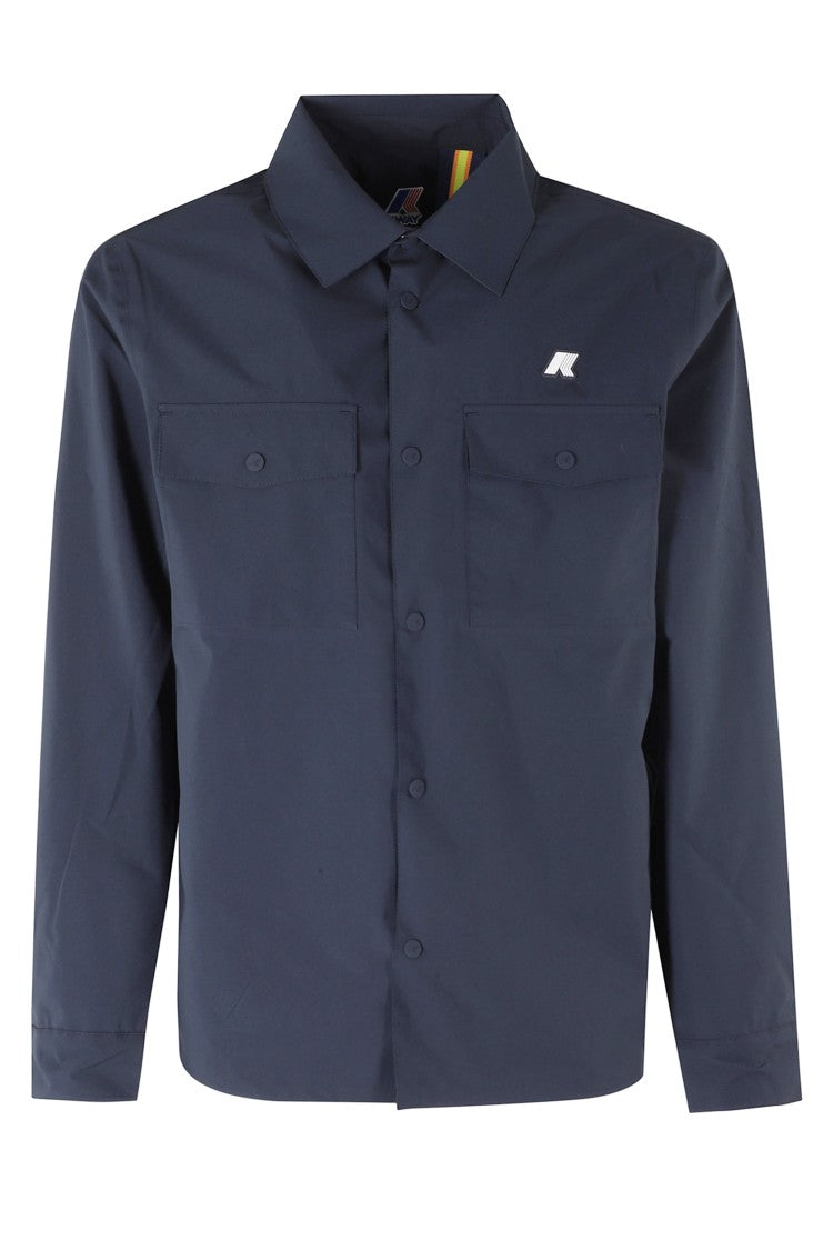 K-Way Blue Umbert Stretch 2Layers Snap-Button Polyester Jacket