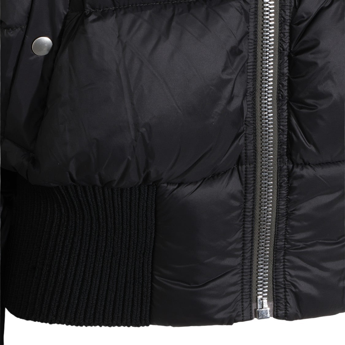 Rick Owens Cropped Puffer Coat With High Collar And Hood