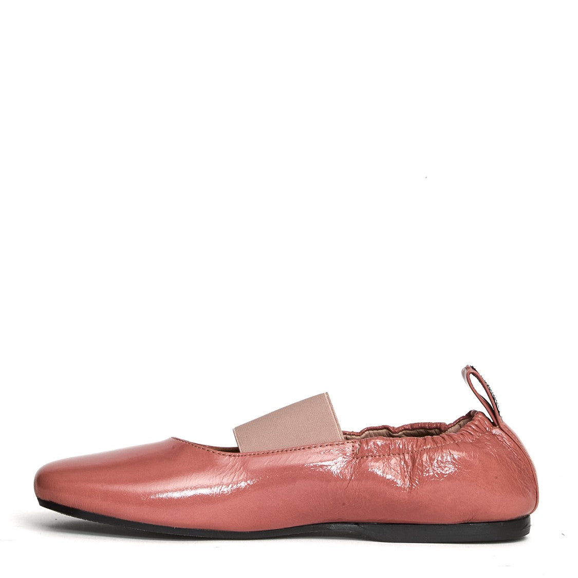 Alohas Pink Leather Ballerinas With Elastic Back Strap