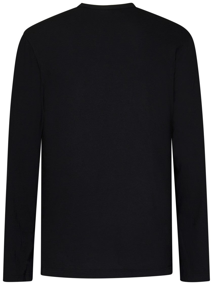 James Perse Garment-Dyed Black Cotton Long-Sleeved T-Shirt