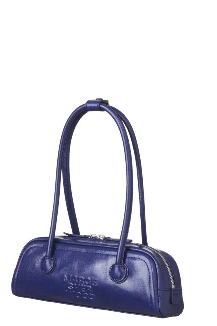 Margesherwood Blu Glossy Soft Boston Ew Mini East-West Leather Handbag