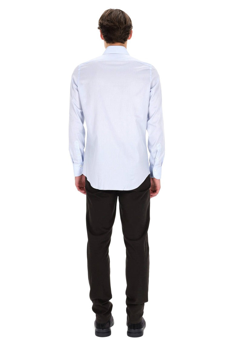 Finamore Traveller Tailored Shirt In Royal Oxford Linea Milano