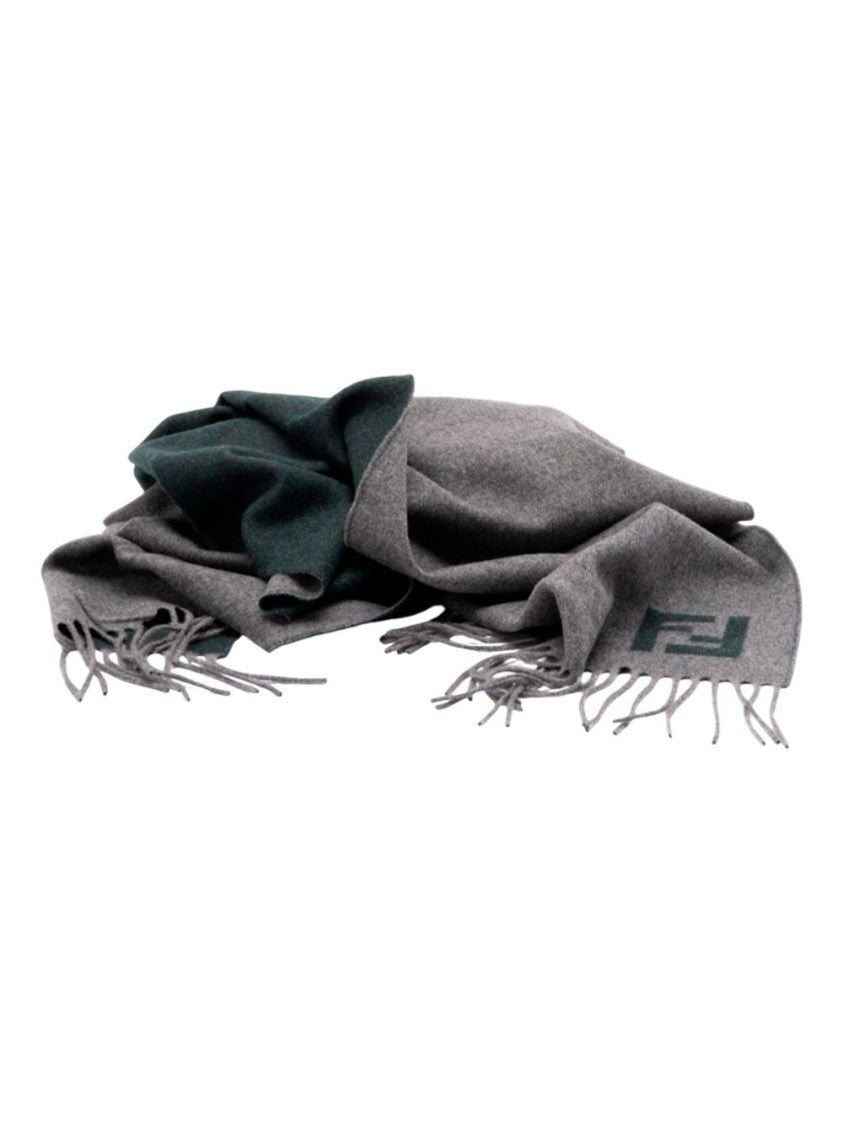 Fendi Grey Wool And Cashmere Scarf