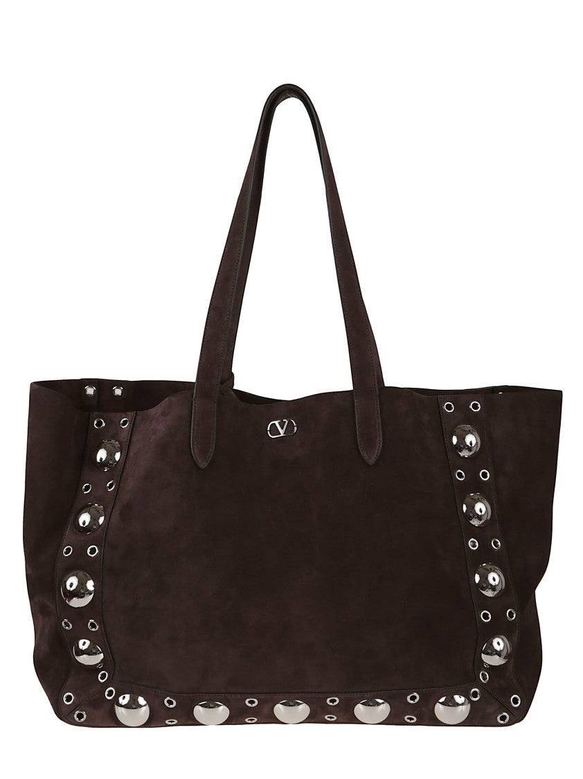 Valentino Garavani Spacious Brown Suede Tote