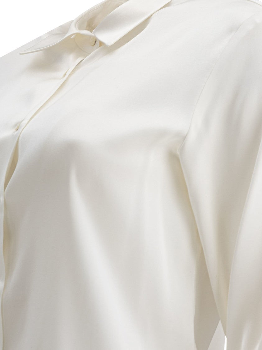 F.It Silk Blend Shirt With Classic Collar