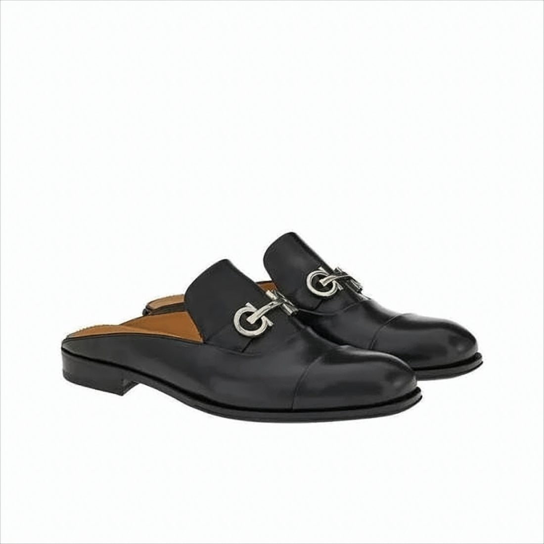 Salvatore Ferragamo Black Slip-On Loafers