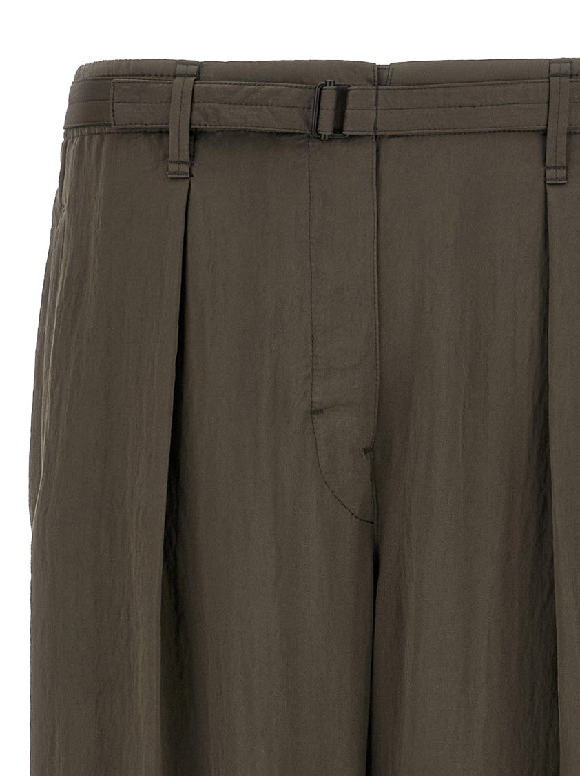 Lemaire Belted Viscose Trousers With Adjustable Waistband