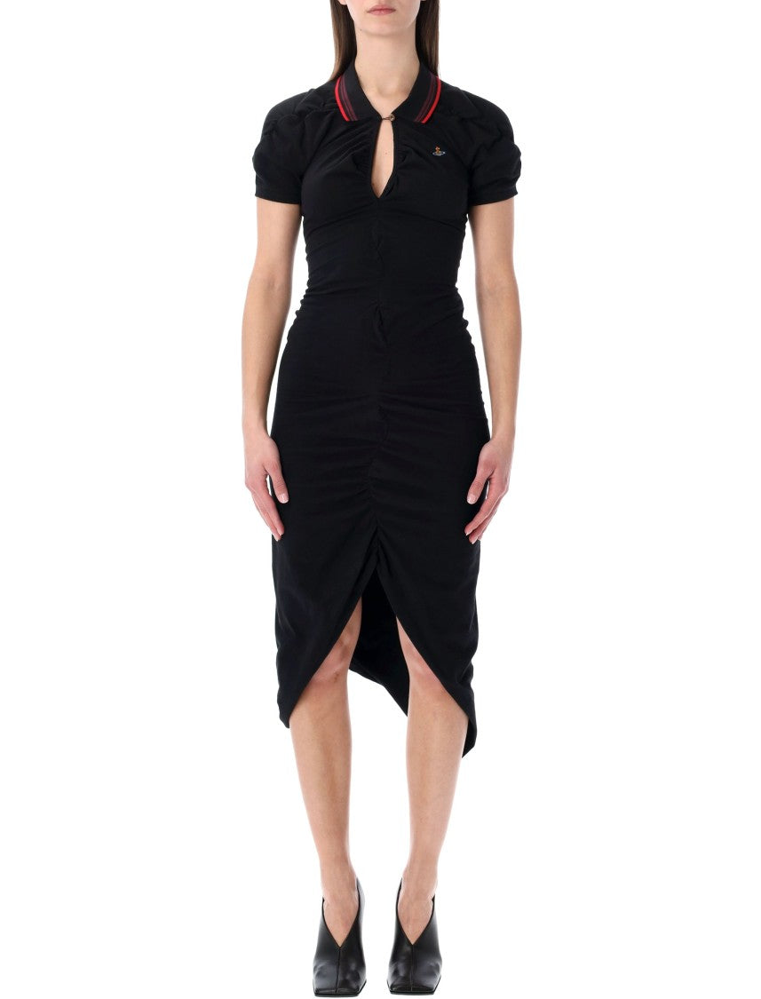 Vivienne Westwood Pulling Ruched Fitted Midi Dress