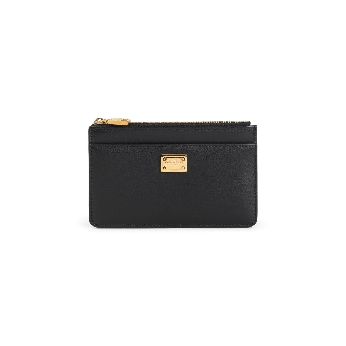 Dolce & Gabbana Zip-Closure Calf Leather Wallet With Gold-Tone Hardware