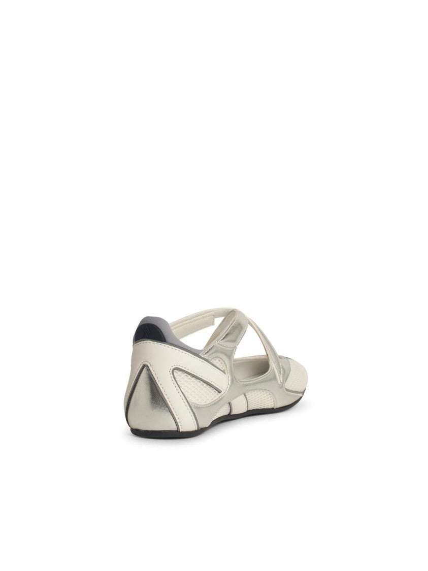The Attico 'Nomad' Ballet Flats In Silver Fabric Blend