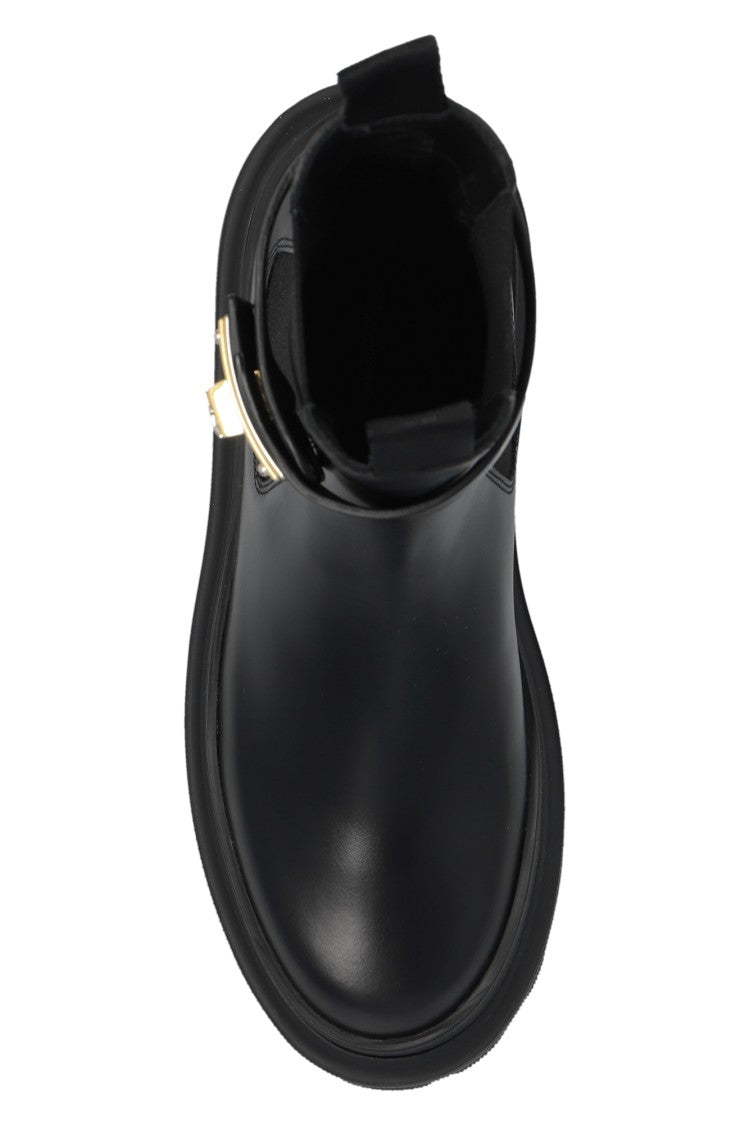 Dolce & Gabbana Black Calf Leather Chelsea Boots