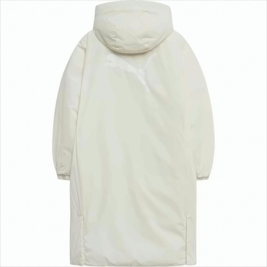 Puma Quilted White Long Padded Coat With Hood