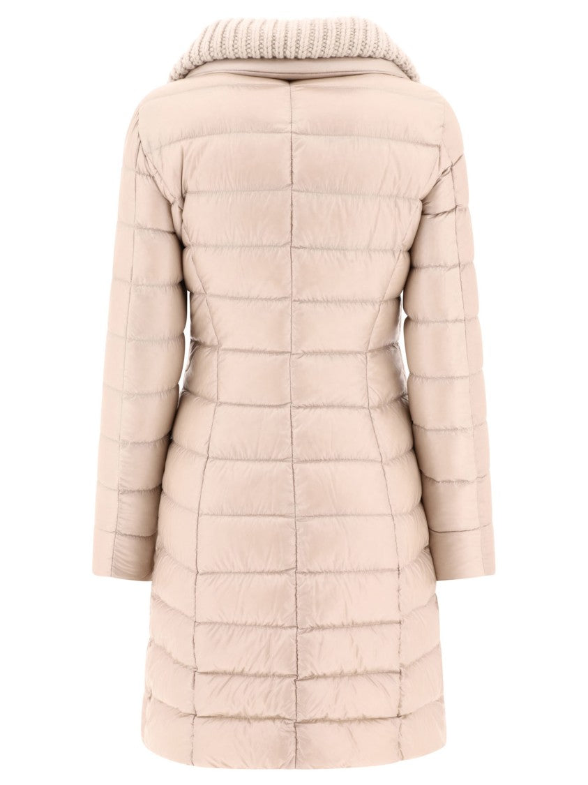 Herno Long Down Jacket With Removable Wool Collar