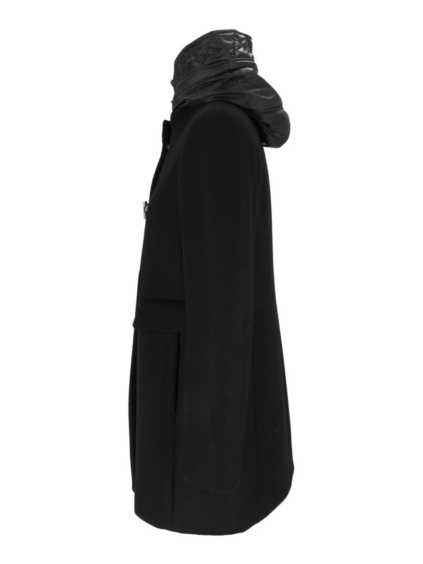 Fay Double-Breasted Toggle Padded Collar Nylon Duffle Coat