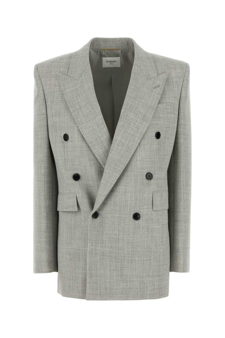 Saint Laurent Grey Wool Blazer
