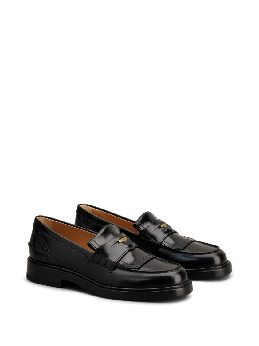 Tod's Black Leather Loafers With Goat Leather Lining
