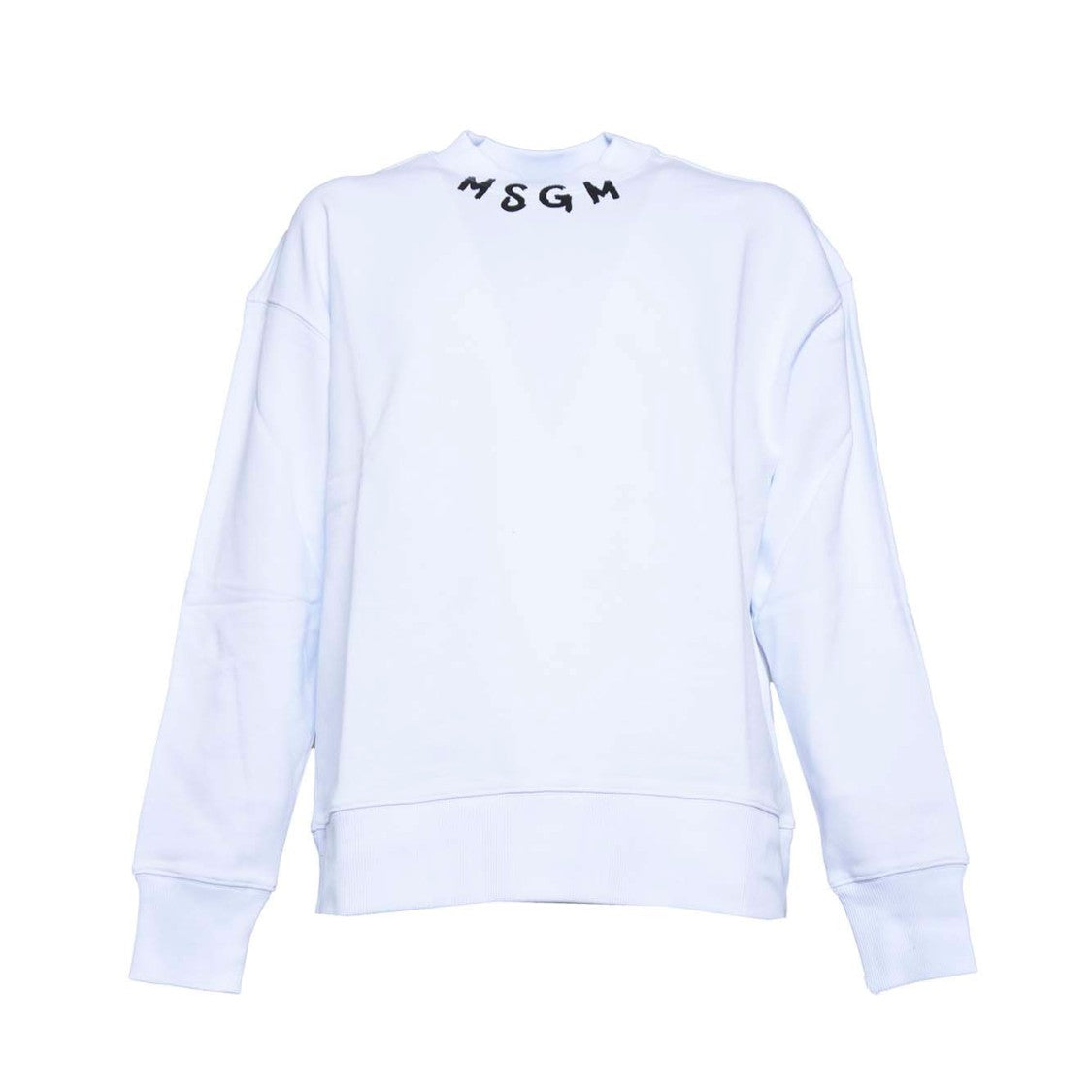 Msgm White Cotton Crewneck Sweatshirt