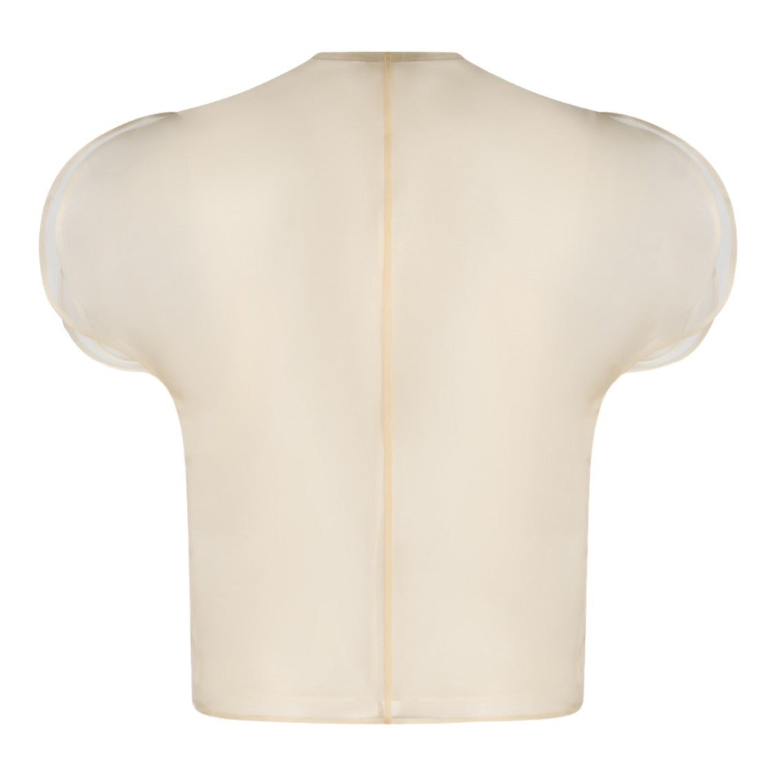 Khaite Sheer Deep V-Neck Voluminous Sleeve Top