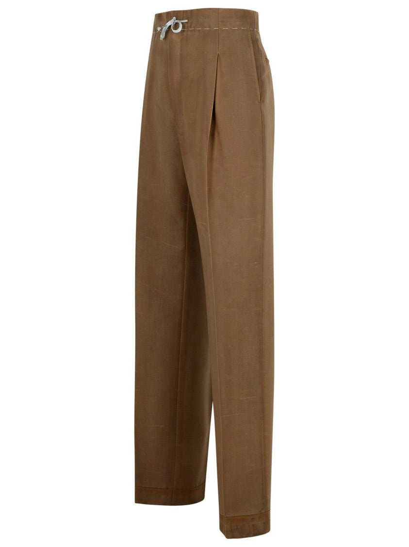 Maison Margiela Brown Mohair And Wool Trousers