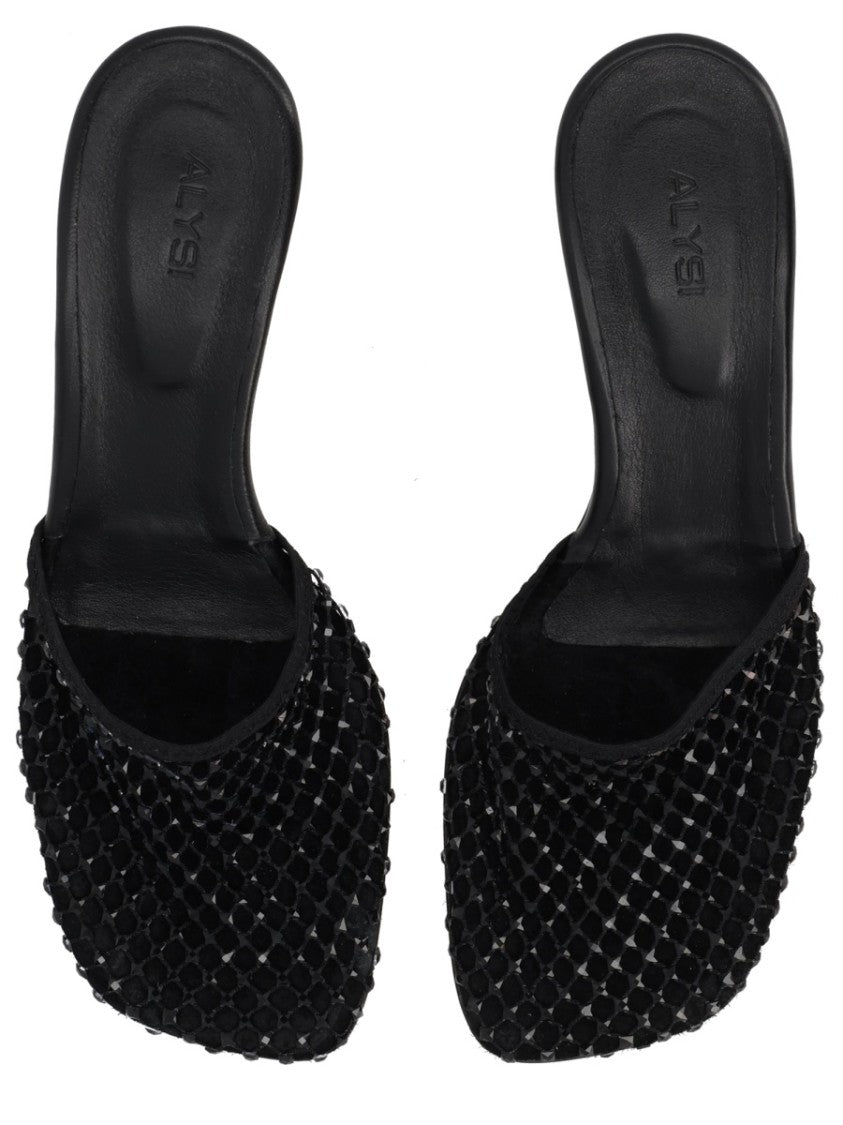 Alysi Neutrals Pointed Toe Mesh Sandals