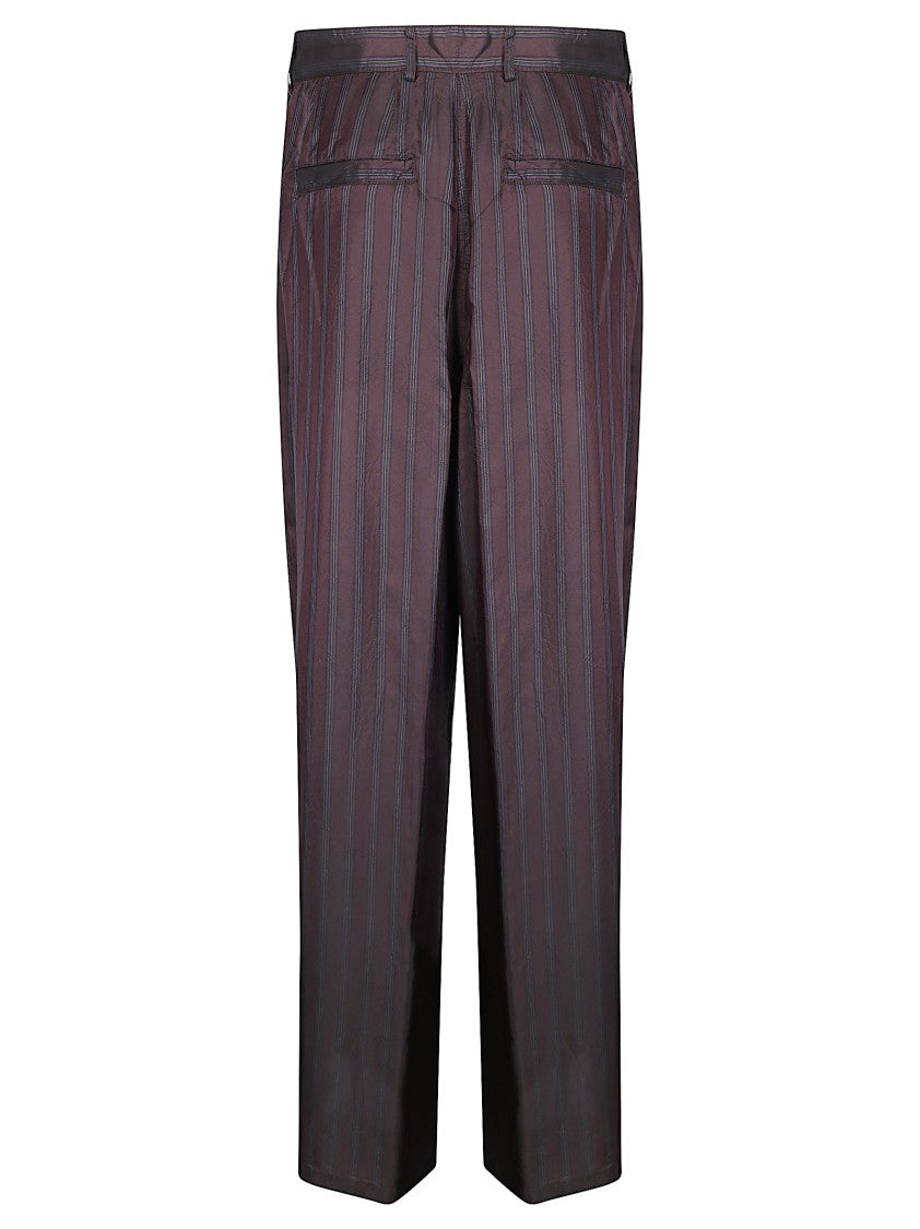 Dries Van Noten High-Waisted Wide Leg Trousers With Vertical Stripes