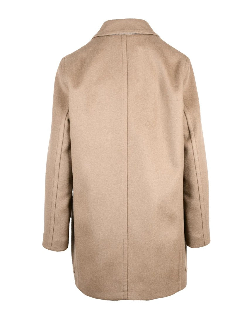 Max Mara Beige Virgin Wool-Blend Double-Breasted Deletta Coat