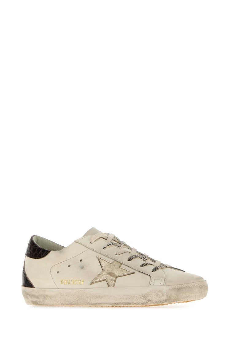 Golden Goose White Leather Super Star Classic Sneakers