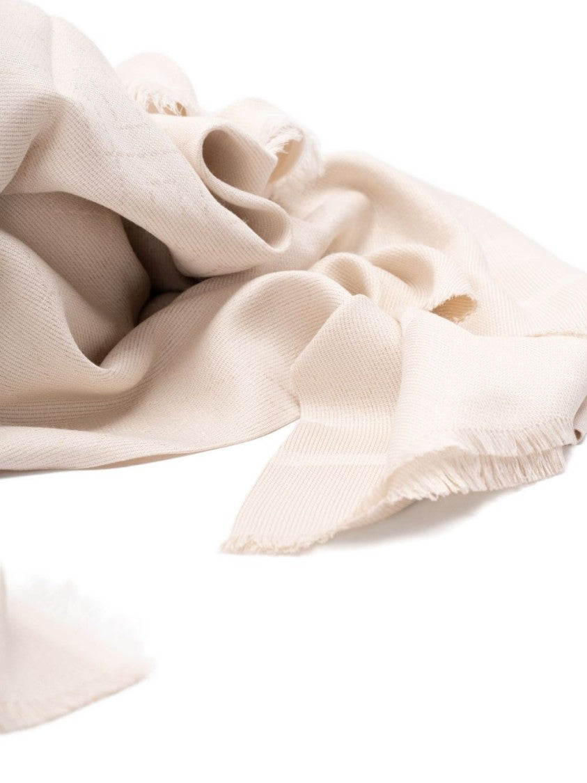 Elisabetta Franchi Soft Viscose-Modal Blend White Scarf