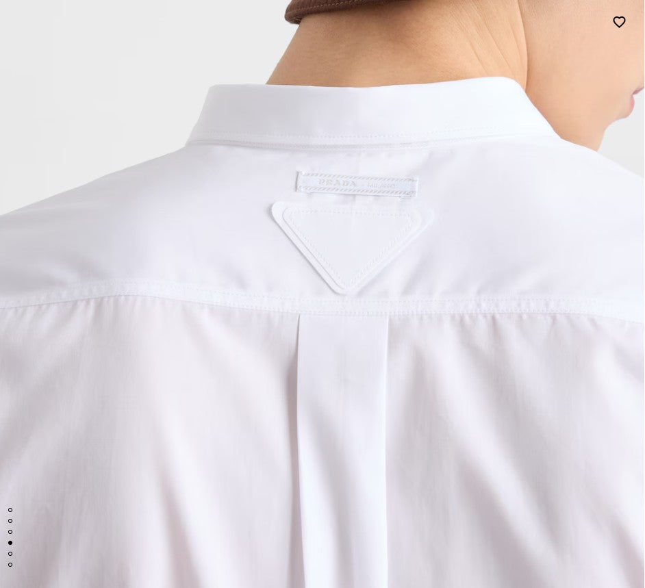Prada Tailored White Shirt With Button-Down Collar