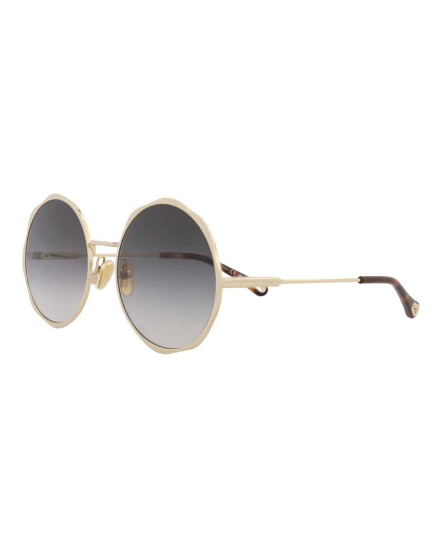 Chloé Round-Frame Metal Sunglasses