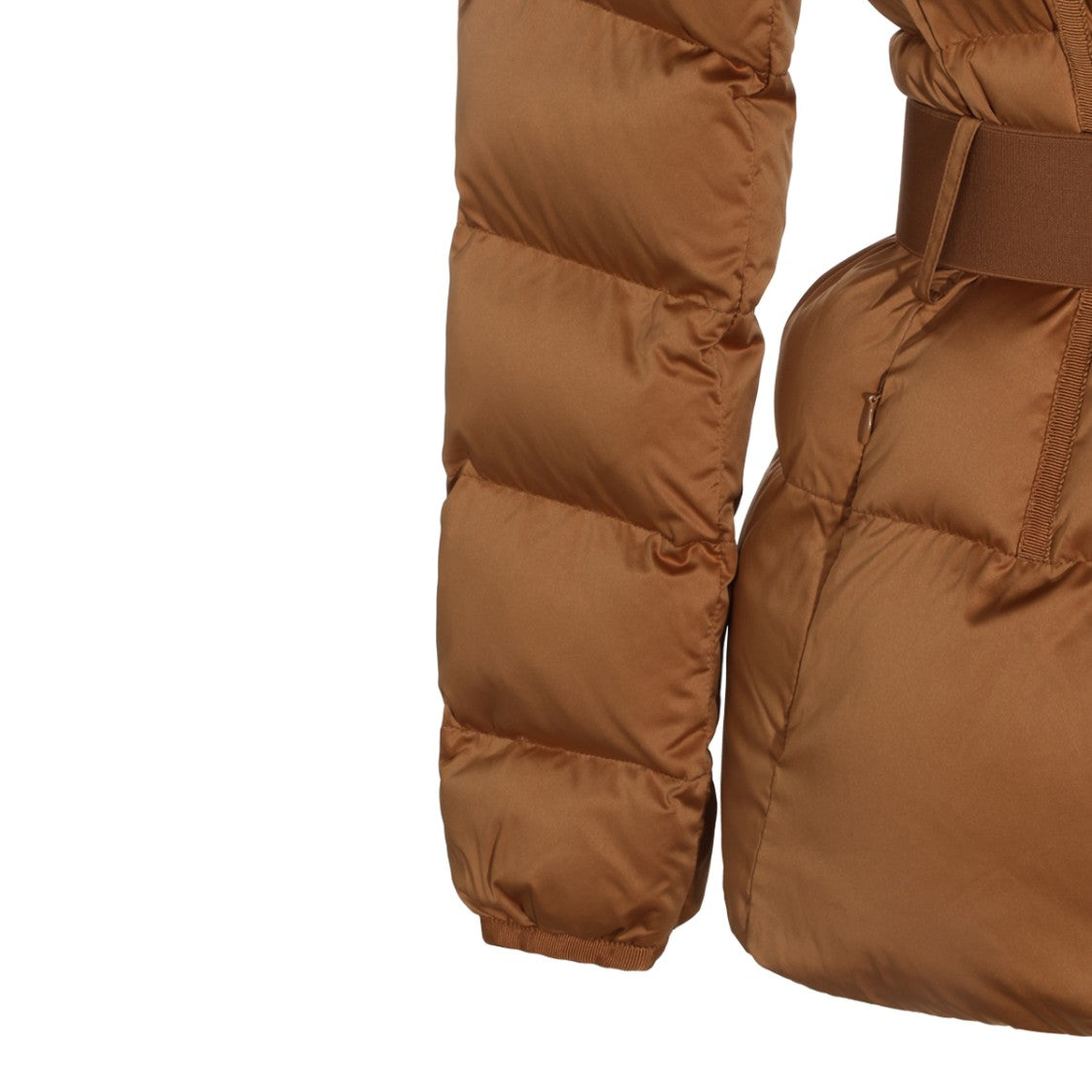 Elisabetta Franchi Bronze Belted Quilted Down Jacket