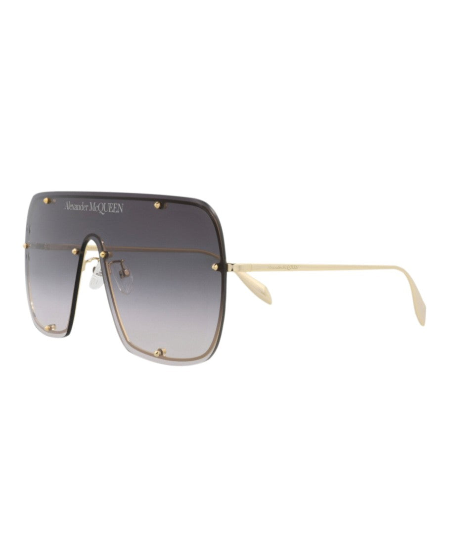 Alexander Mcqueen Shield-Frame Metal Sunglasses