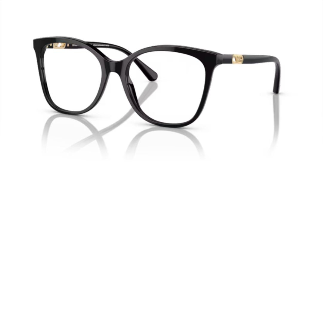 Emporio Armani 3231 Vista Cat-Eye Black Acetate Sunglasses With Gold Accents