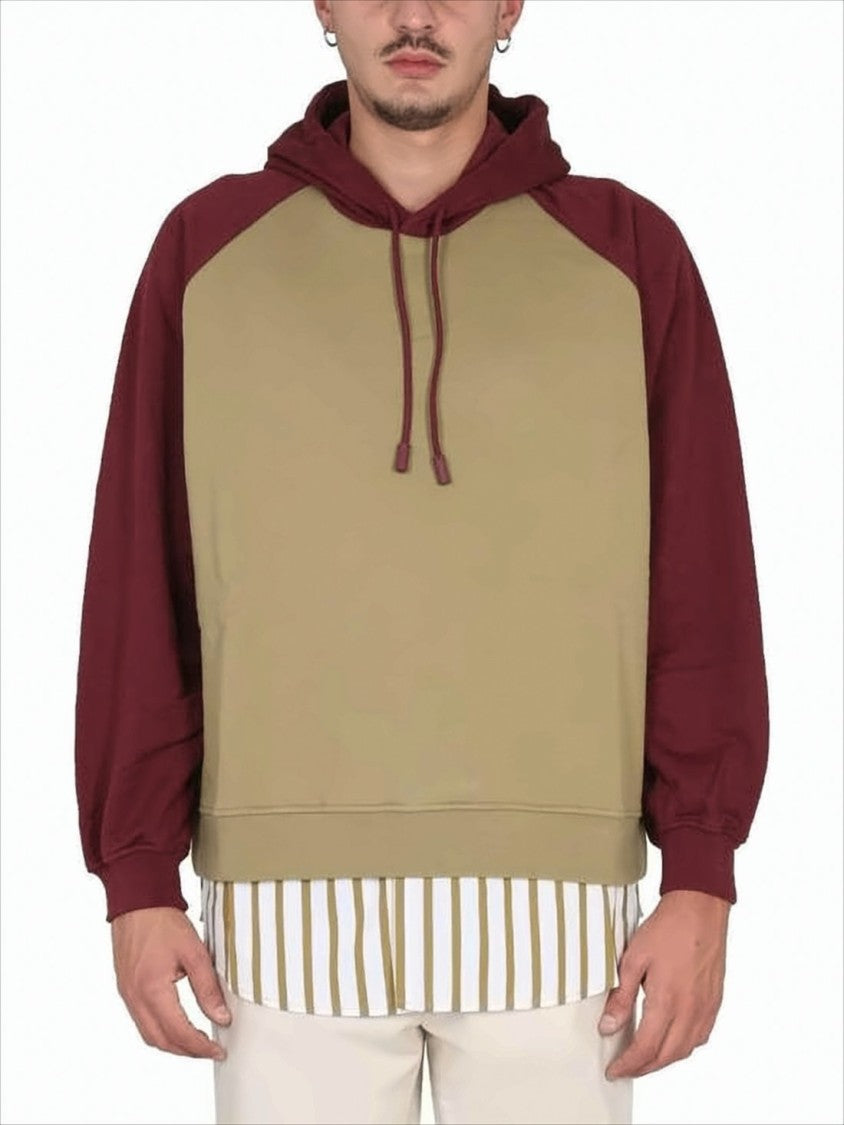 Sunnei Relaxed Fit Color-Block Hoodie With Layered Detail