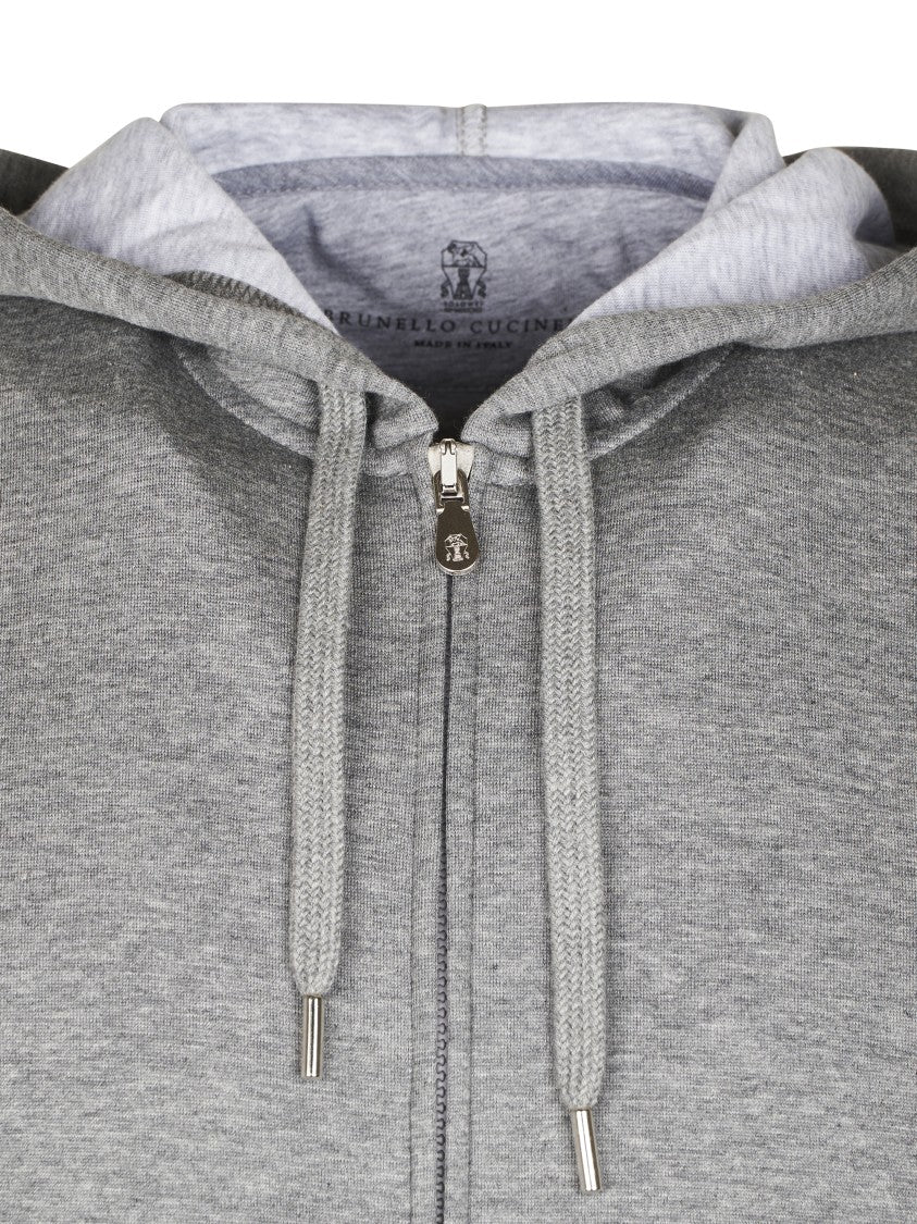 Brunello Cucinelli Medium Grey Jacket With Adjustable Hood