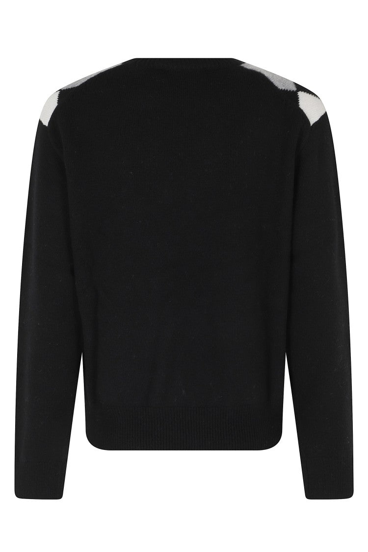 Dunst Black Oversized Checkered Wool-Blend Sweater