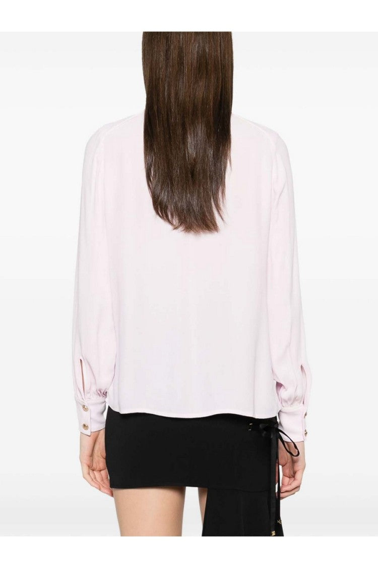 Elisabetta Franchi Pink Tie-Neck Viscose Blouse