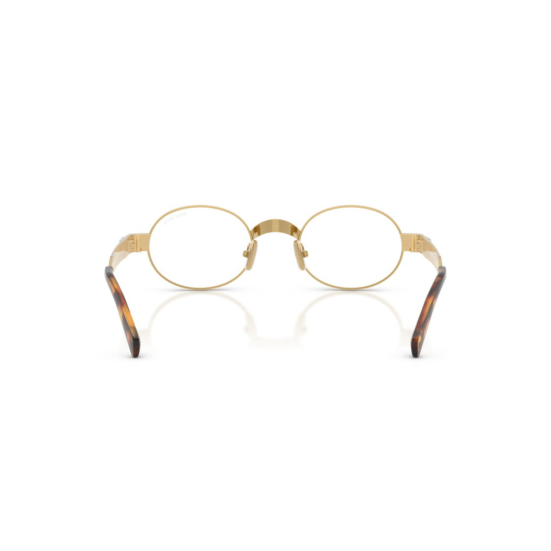 Miu Miu Oval Metal Sunglasses With Tortoiseshell Tips