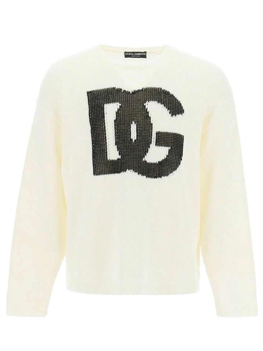 Dolce & Gabbana Linen Logo Sweater