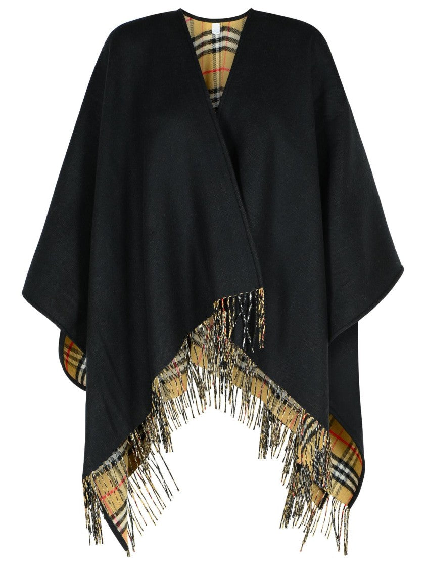 Burberry Reversible Black Wool Cape