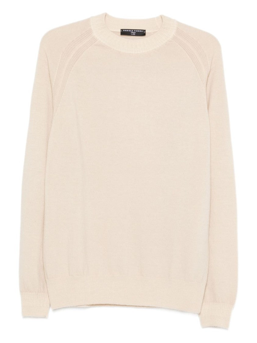 Daniele Fiesoli Wool-Cashmere Blend Sweater With Classic Crew Neckline